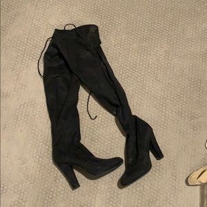 Black knee high boots